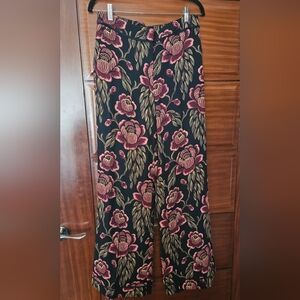 Ann Taylor Floral Print Wide Leg Trouser